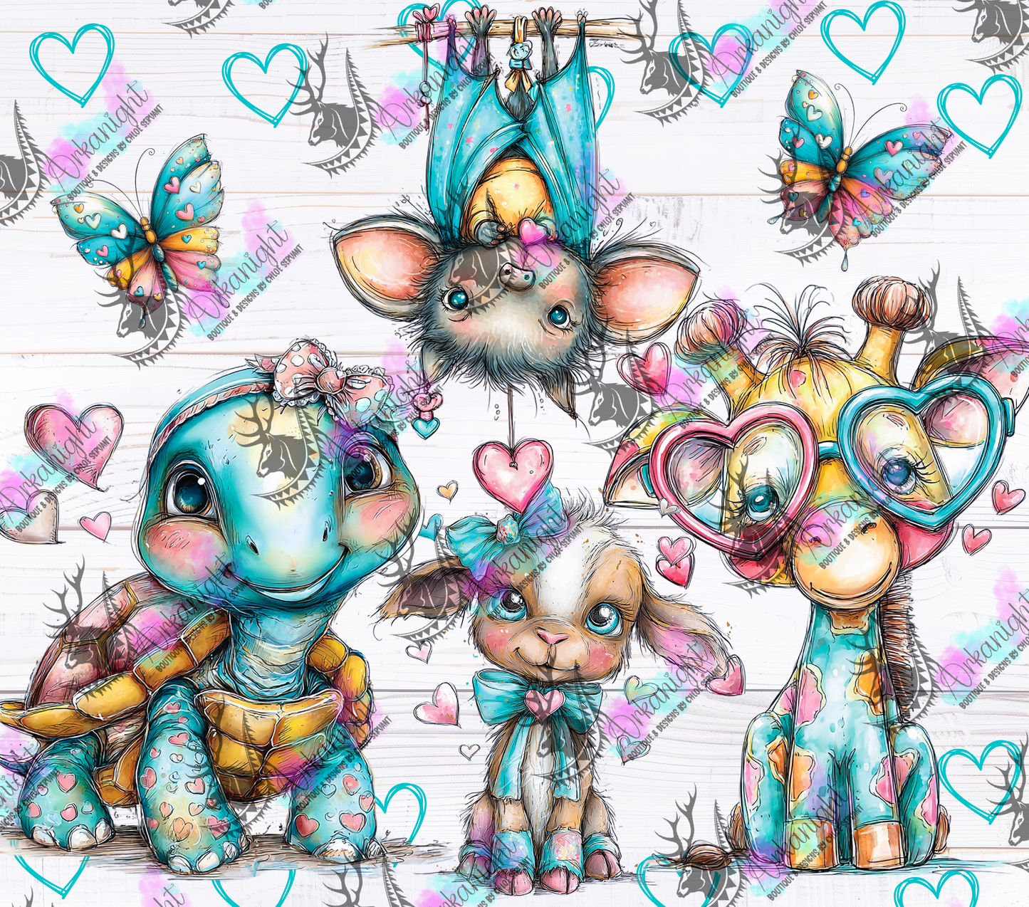 Numérique - Collection Saint-Valentin Vintage 2026 - Blue Truquoise Animals