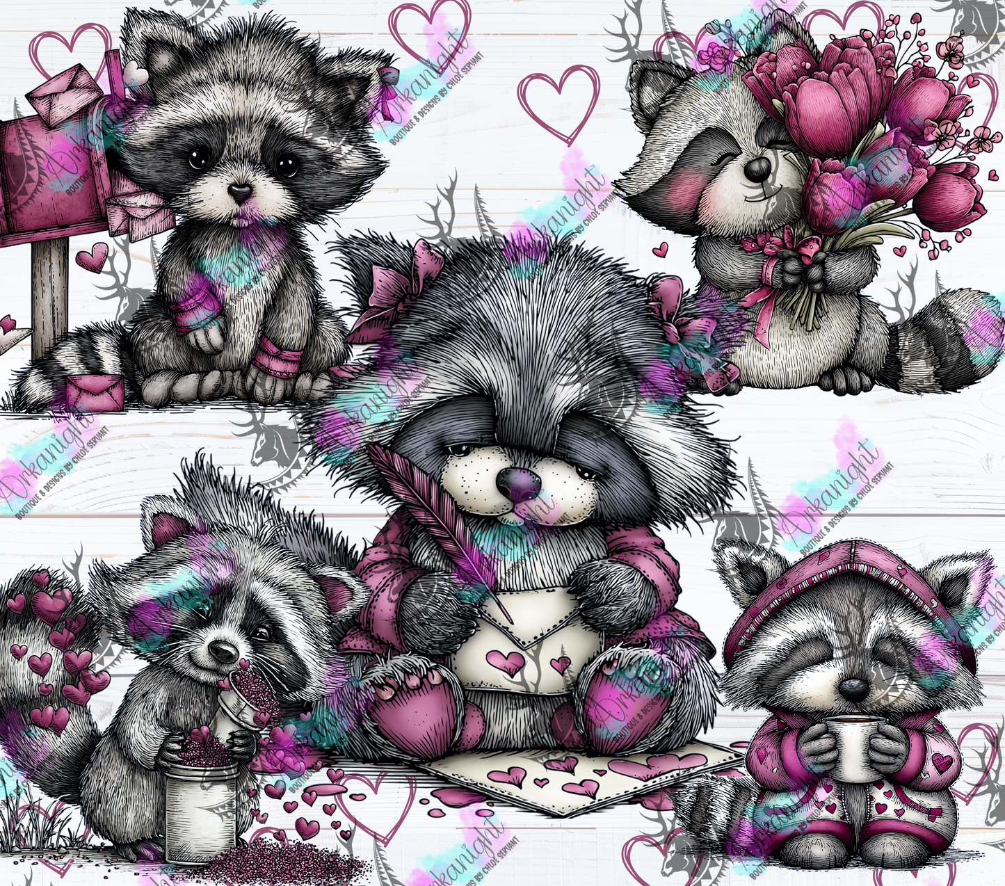 Numérique - Collection Saint-Valentin Vintage 2026 - Old Mauve Racoon - 02