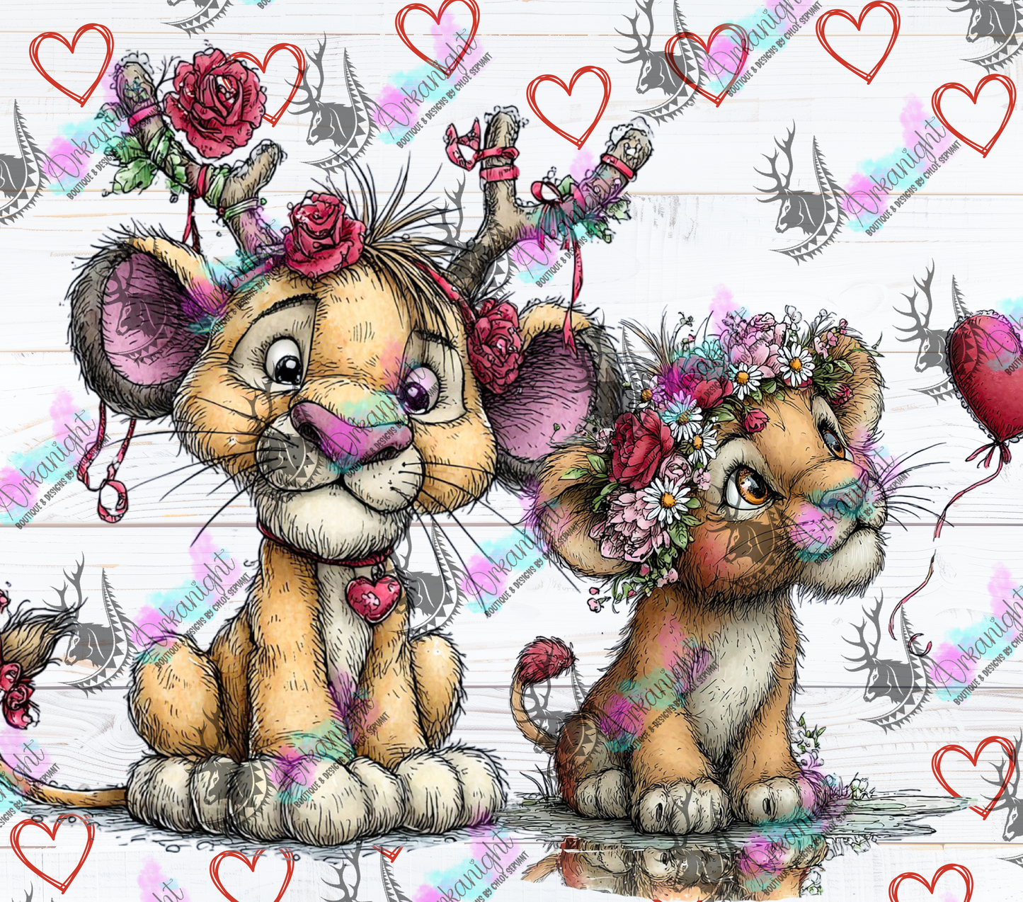 Numérique - Collection Saint-Valentin Vintage 2026 - Cute Lion