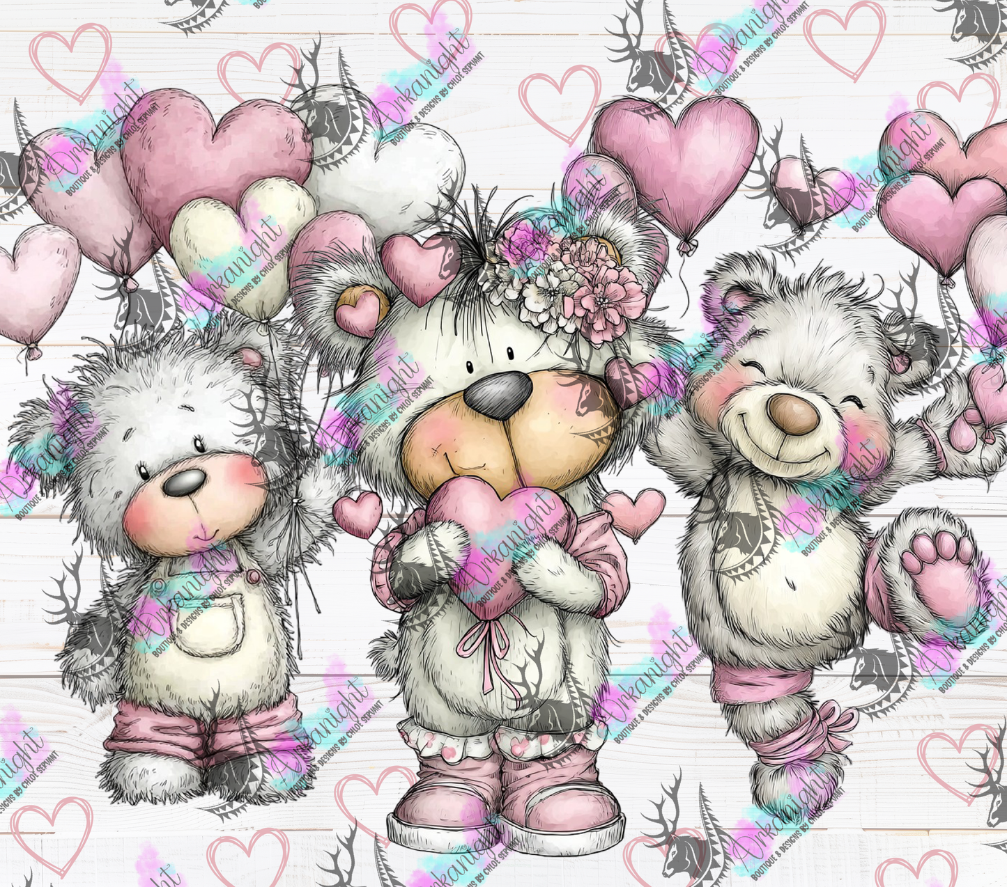 Numérique - Collection Saint-Valentin Vintage 2026 - Old Rose White Bear