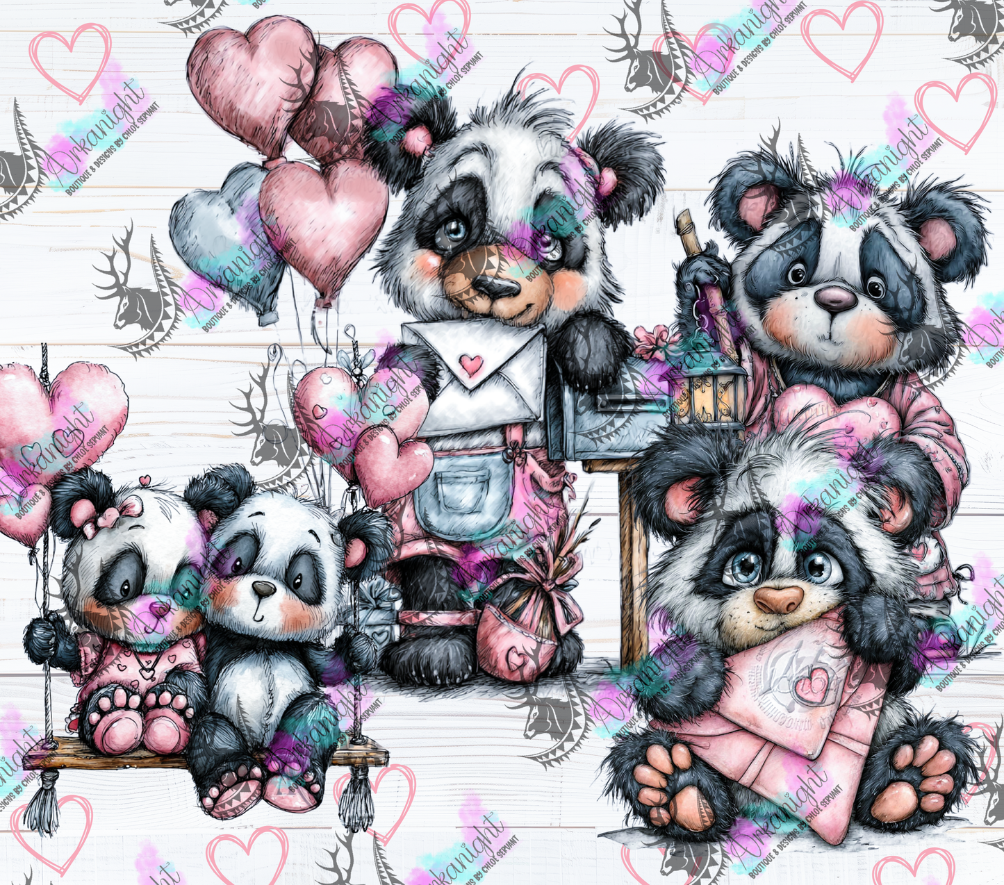 Numérique - Collection Saint-Valentin Vintage 2026 - Cute Pink Panda - 01