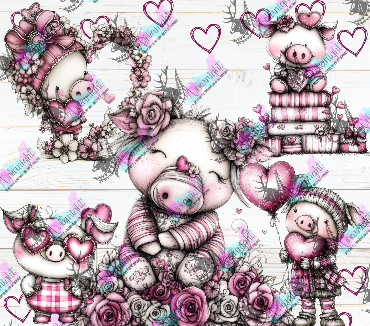 Numérique - Collection Saint-Valentin Vintage 2026 - Old Mauve Pig