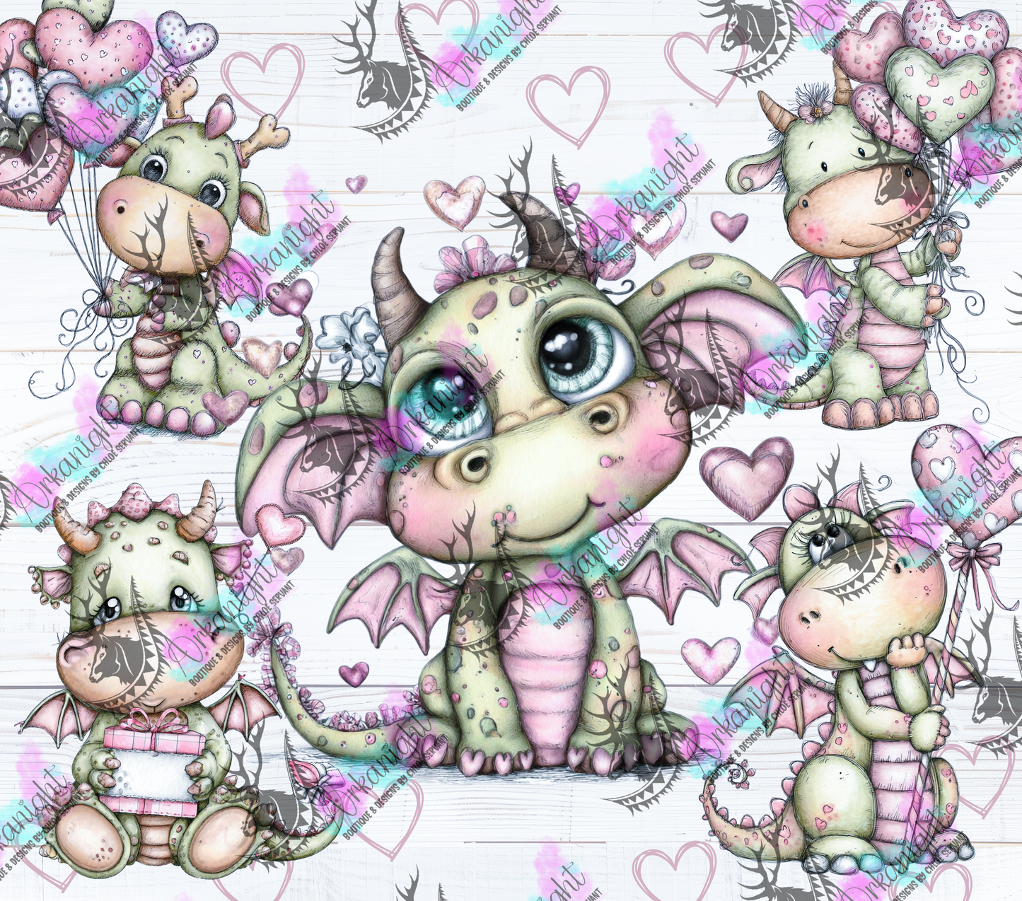 Numérique - Collection Saint-Valentin Vintage 2026 - Cute Baby Dragon