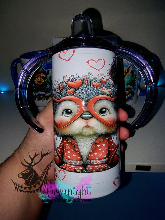 Gourde - Biberon Évolutif sur commande - Collection Saint-Valentin 2026 - Hérisson Vintage