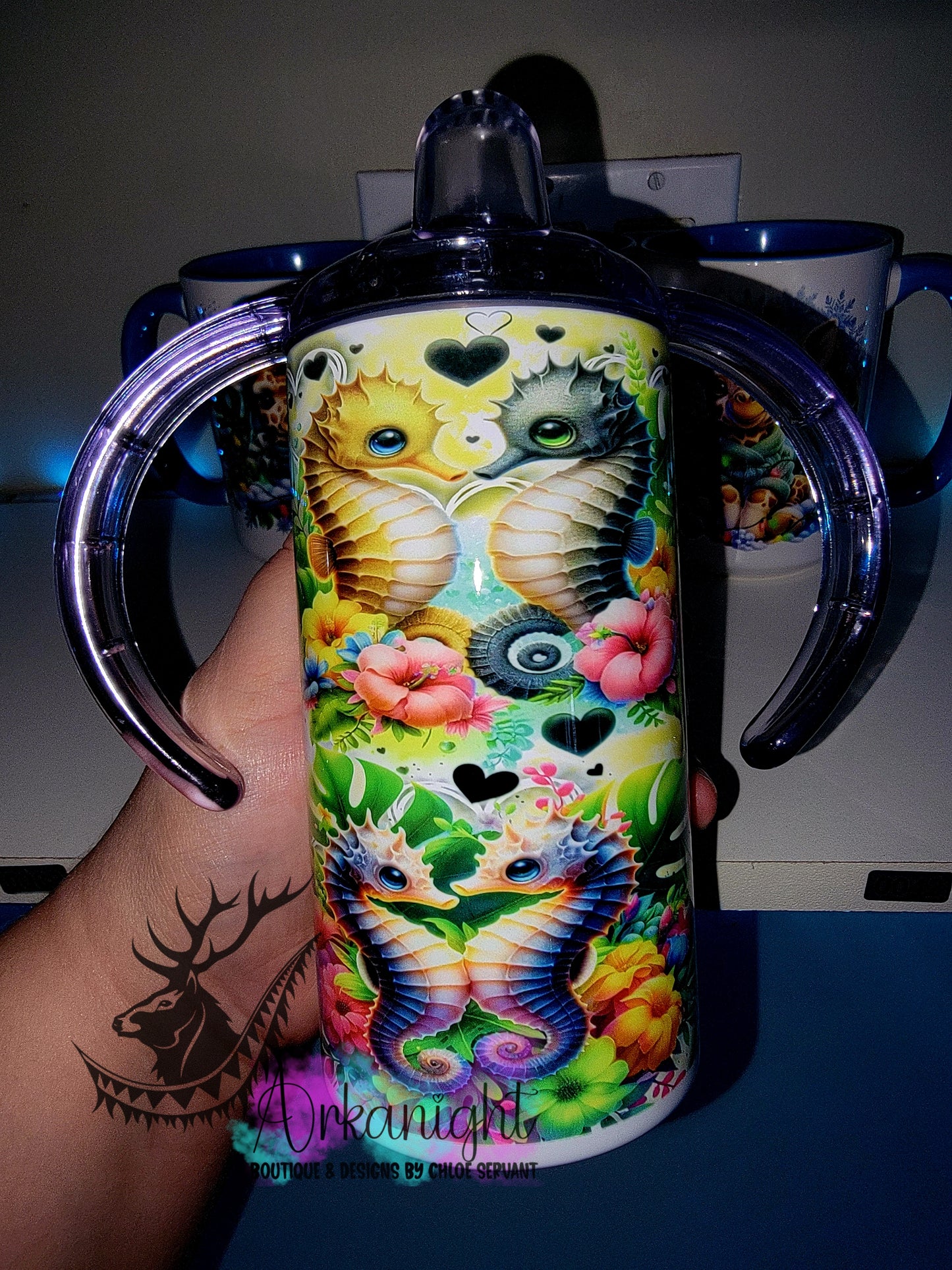 Gourde - Biberon Évolutif sur commande - Collection Saint-Valentin 2026 - Seahorse's in love