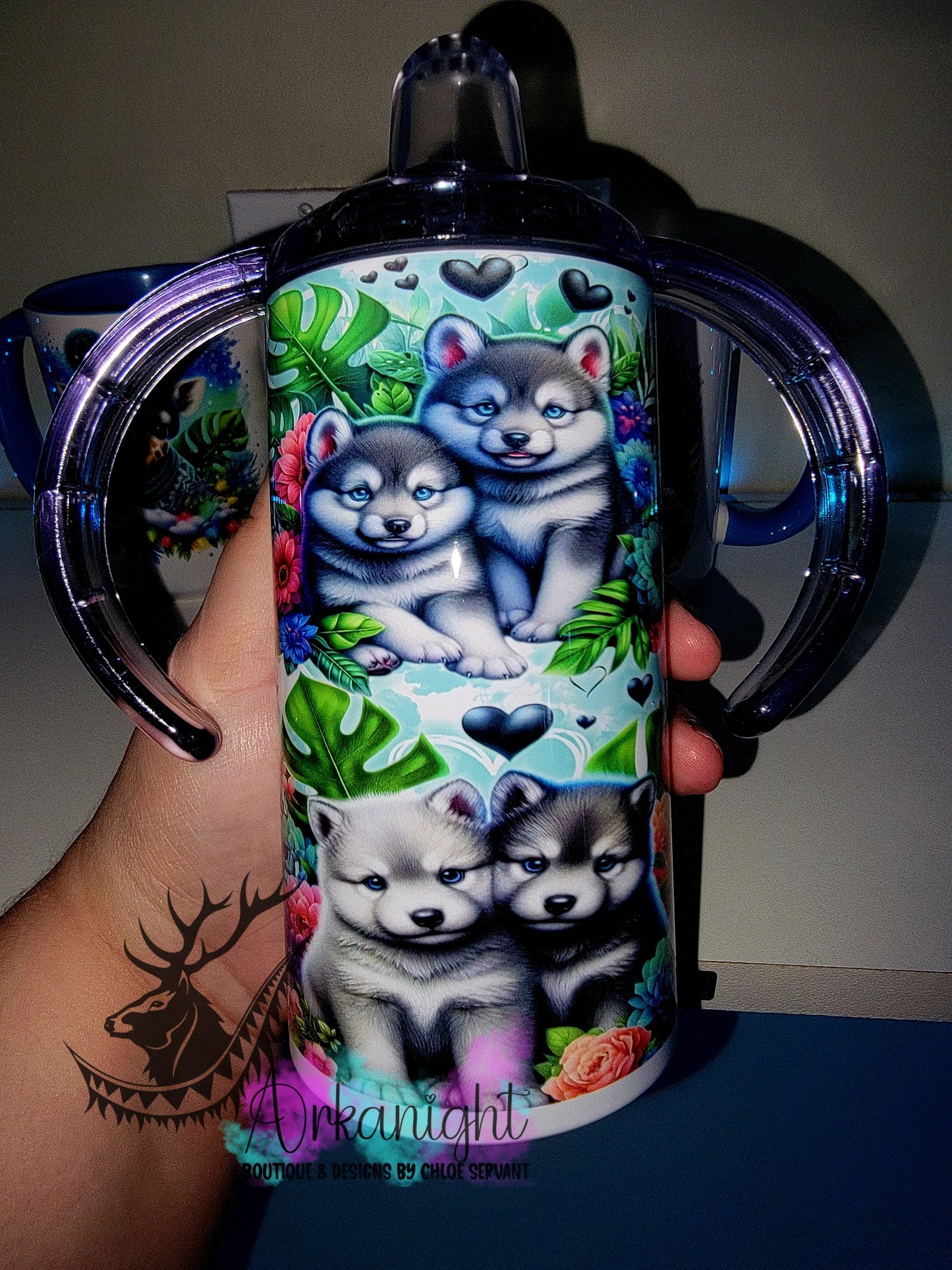 Gourde - Biberon Évolutif sur commande - Collection Saint-Valentin 2026 - Louveteau Amoureux