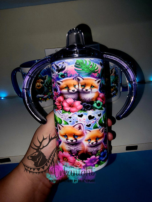 Gourde - Biberon Évolutif sur commande - Collection Saint-Valentin 2026 - Renardeaux Amoureux