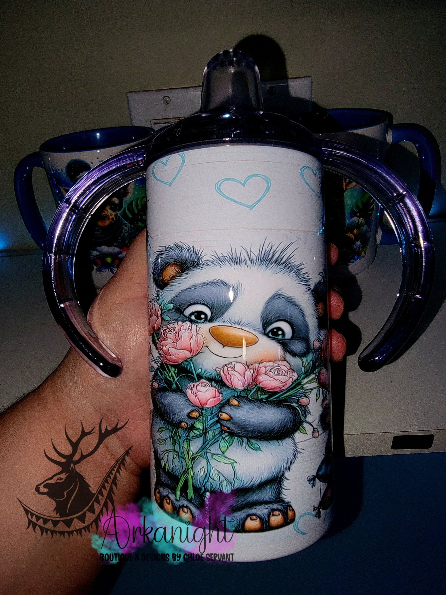 Gourde - Biberon Évolutif sur commande - Collection Saint-Valentin 2026 - Panda Vintage