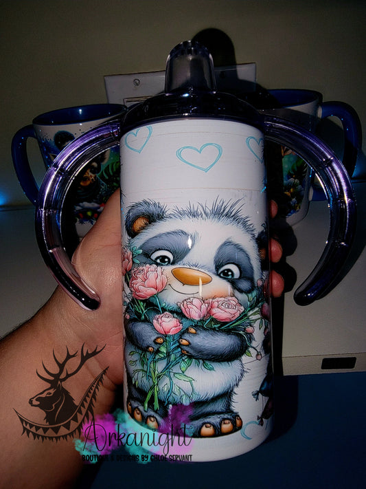 Gourde - Biberon Évolutif sur commande - Collection Saint-Valentin 2026 - Panda Vintage