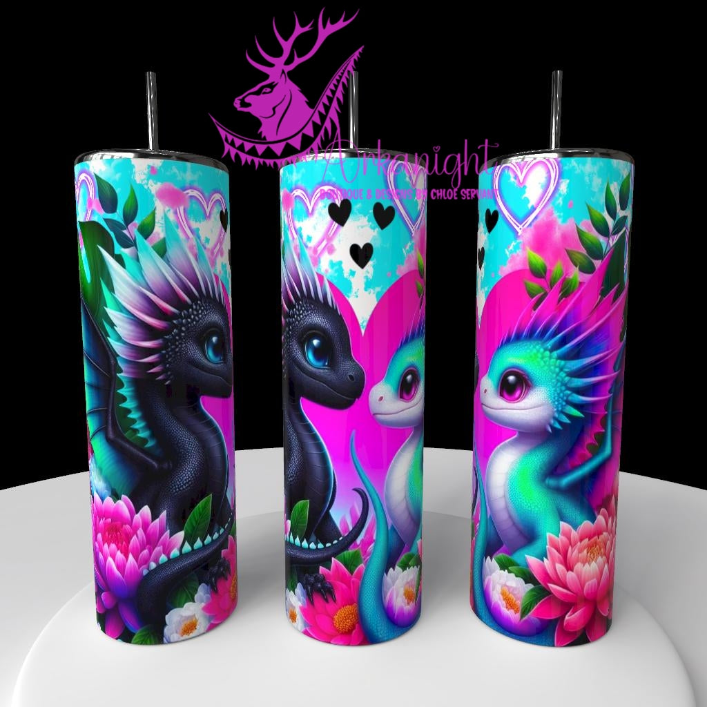 Numérique - Collection Saint-Valentin 2026 - Dragon - Black & Turquoise & Pink