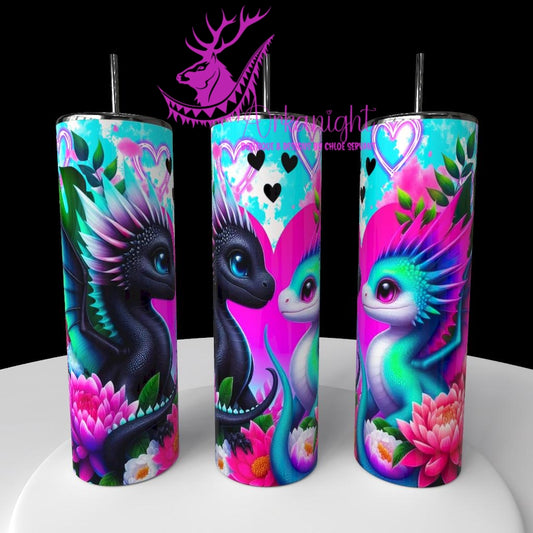 Numérique - Collection Saint-Valentin 2026 - Dragon - Black & Turquoise & Pink