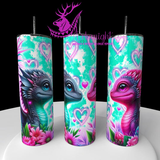 Numérique - Collection Saint-Valentin 2026 - Dragon - Gris Turquoise & Rose
