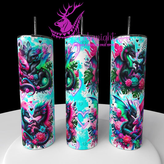 Numérique - Collection Saint-Valentin 2026 - Dragon - Black & Turquoise & Pink - Multi