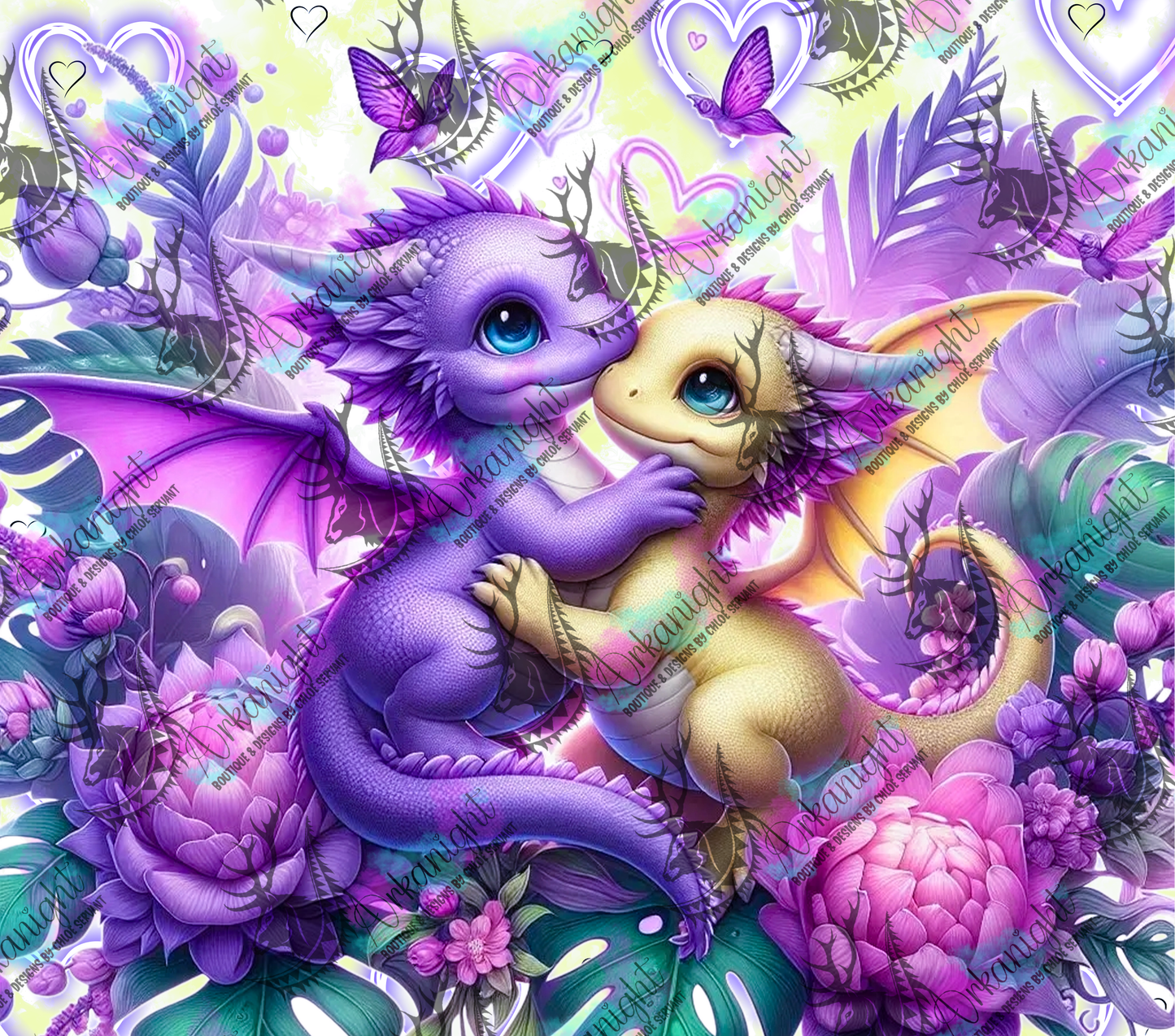 Numérique - Collection Saint-Valentin 2026 - Dragon - Lilas & Jaune