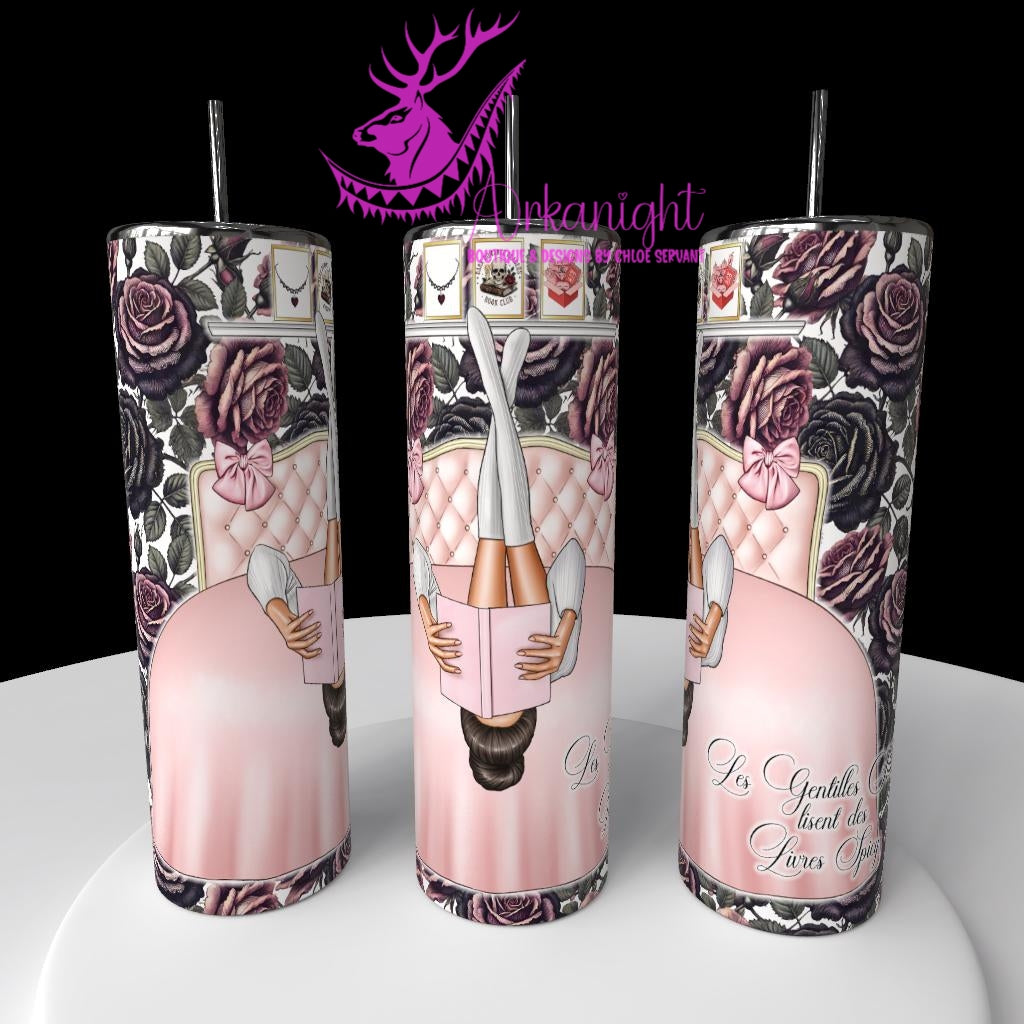 Gourde sur commande - Collection Lecture - Dark Romance 2026 - Good Girls read bad books - Brun Foncé / Noir - 9 Choix variés