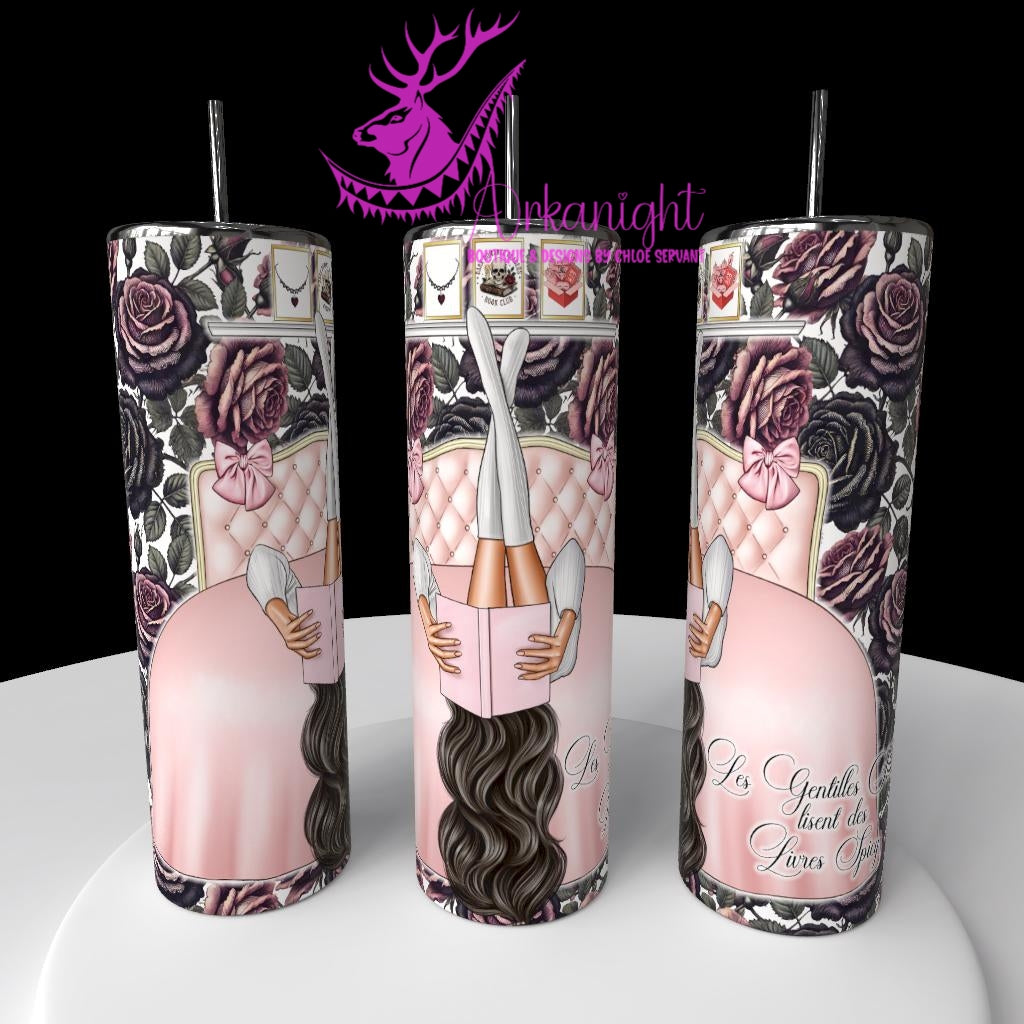 Gourde sur commande - Collection Lecture - Dark Romance 2026 - Good Girls read bad books - Brun Foncé / Noir - 9 Choix variés