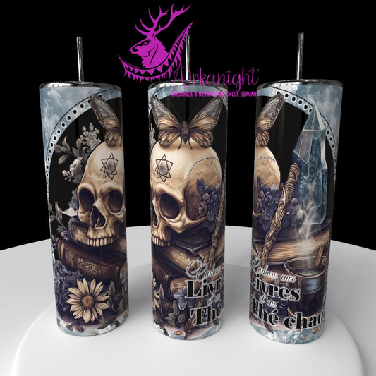 Gourde sur commande - Collection Lecture - Dark Romance 2026 - Carbure aux livres et au thé chaud - Choix Français,  Anglais ou Sans Écritures