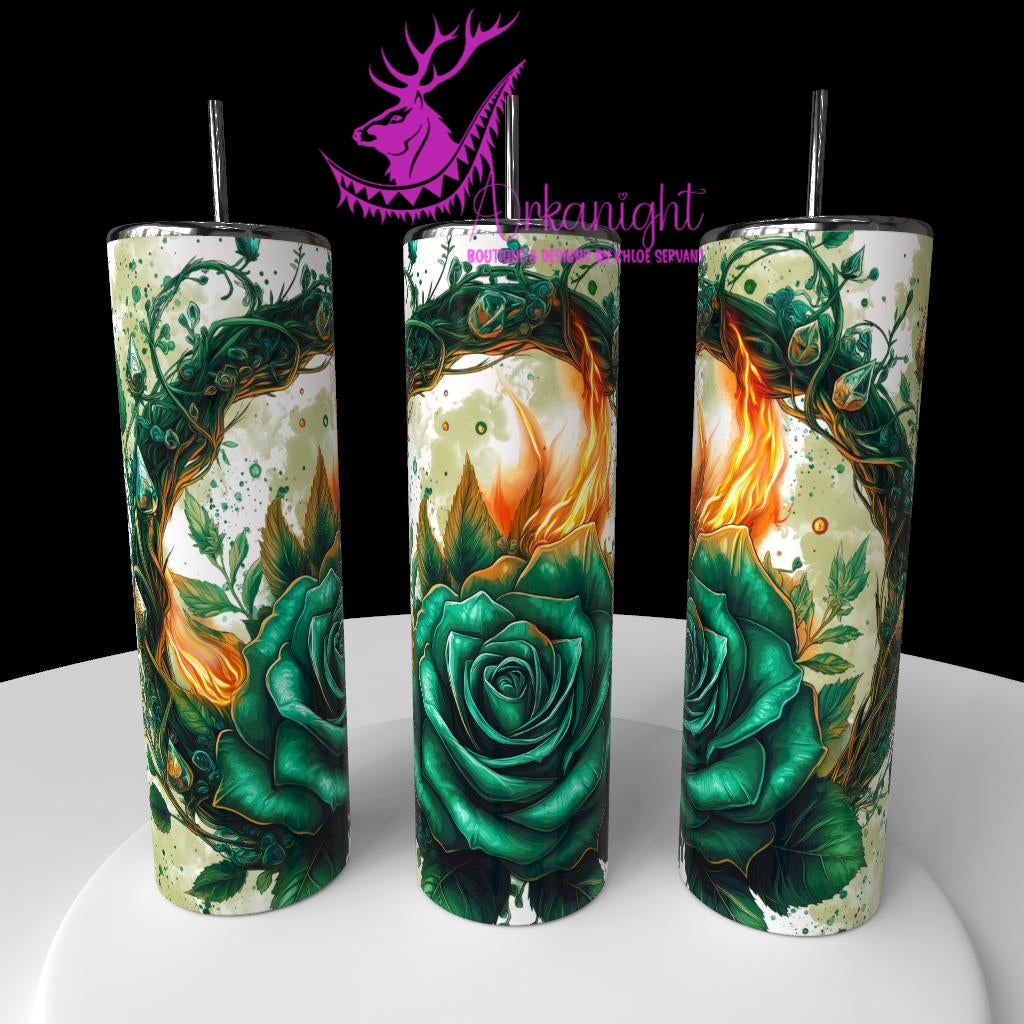 Gourde sur commande - Collection Lecture - Dark Romance 2026 -Ruined me beautifully - Rose Verte - Choix Français,  Anglais ou Sans Écritures