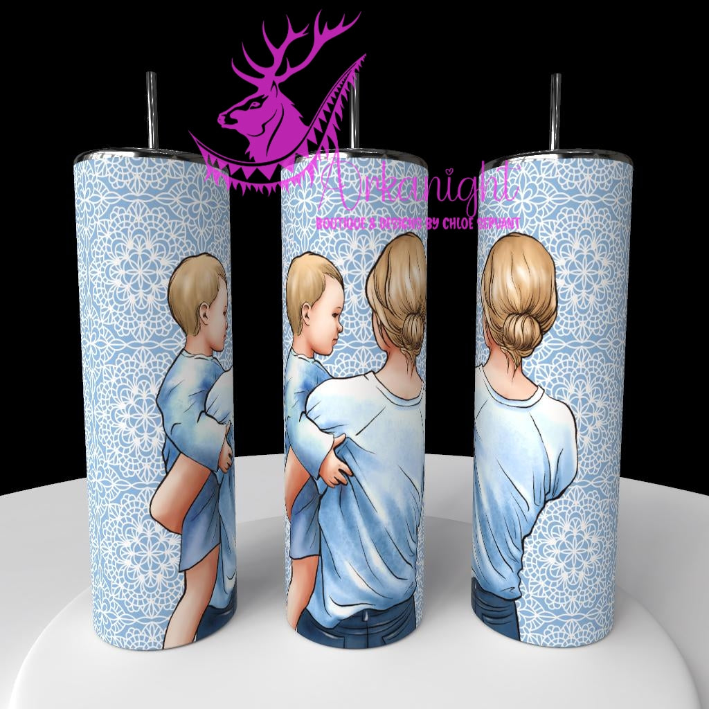 Gourde sur commande - Collection Fête des mères 2026 - Maman & Garçon - Cheveux Blond