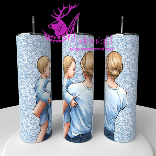 Gourde sur commande - Collection Fête des mères 2026 - Maman & Garçon - Cheveux Blond