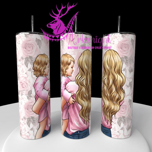 Gourde sur commande - Collection Fête des mères 2026 - Maman & fillette - Cheveux Blond