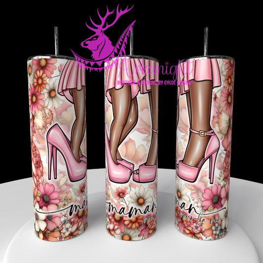 Gourde sur commande - Collection Fête des mères 2026 - Maman pour la vie - Peau Noire - Thème Rose