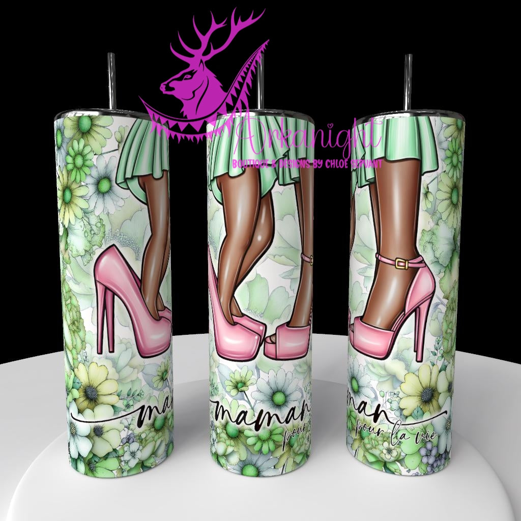 Gourde sur commande - Collection Fête des mères 2026 - Maman pour la vie - Peau Noire - Thème Vert