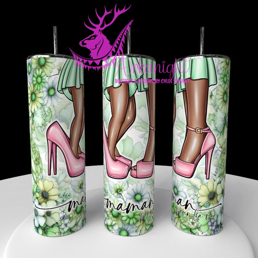 Gourde sur commande - Collection Fête des mères 2026 - Maman pour la vie - Peau Noire - Thème Vert