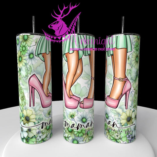 Gourde sur commande - Collection Fête des mères 2026 - Maman pour la vie - Peau Blanche - Thème Vert