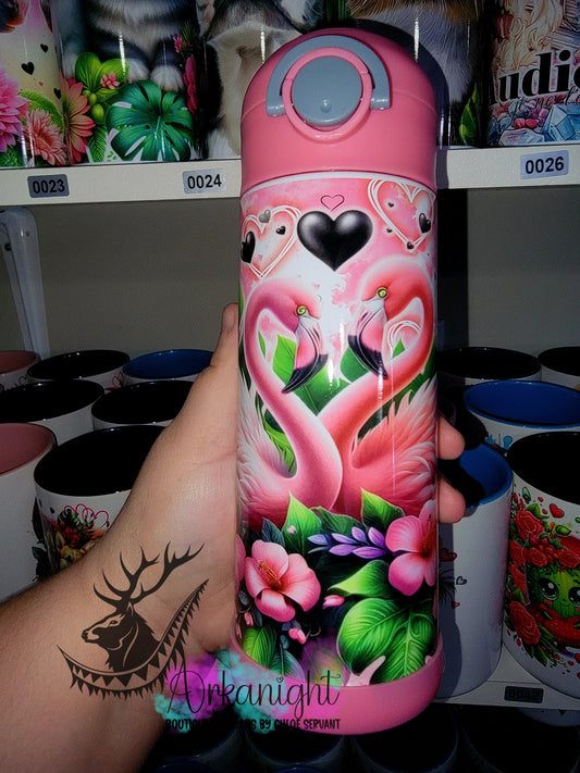 Gourde pour enfant - Sur Commande - Flamant rose Amoureux