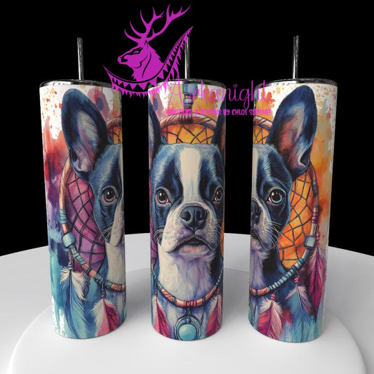 Gourde sur commande - Collection Watercolor Realism - Boston Terrier - 01