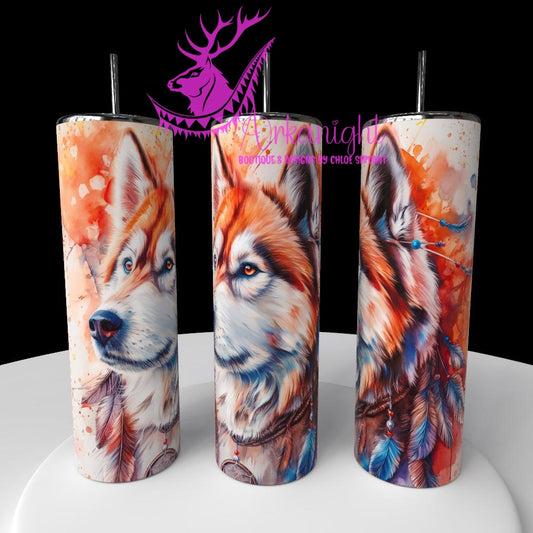 Gourde sur commande - Collection Watercolor Realism - Red Malamute