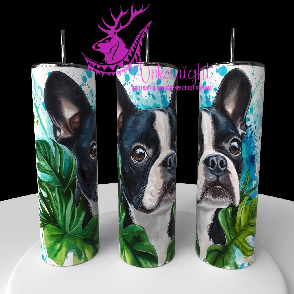 Gourde sur commande - Collection Watercolor Realism - Boston Terrier - 02