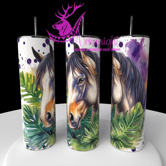 Gourde sur commande - Collection Watercolor Realism - Cheval - 01