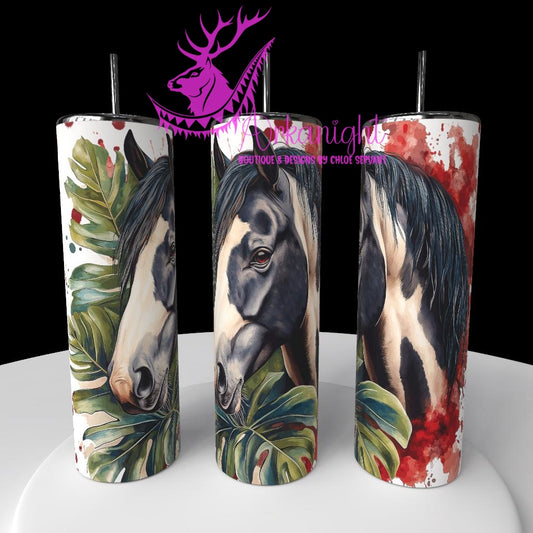 Gourde sur commande - Collection Watercolor Realism - Paint Horse