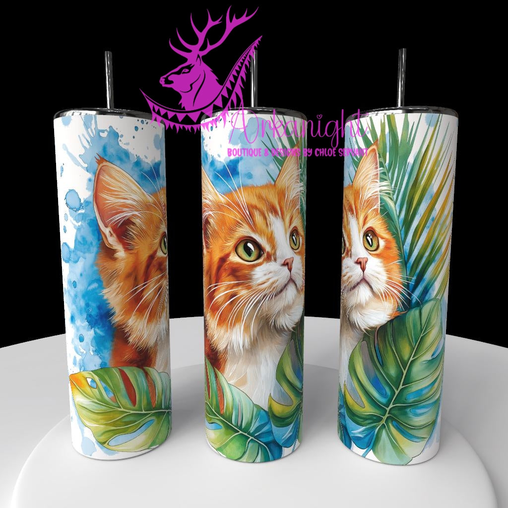 Numérique - Collection Watercolor Realism - Chat Domestique Roux & blanc