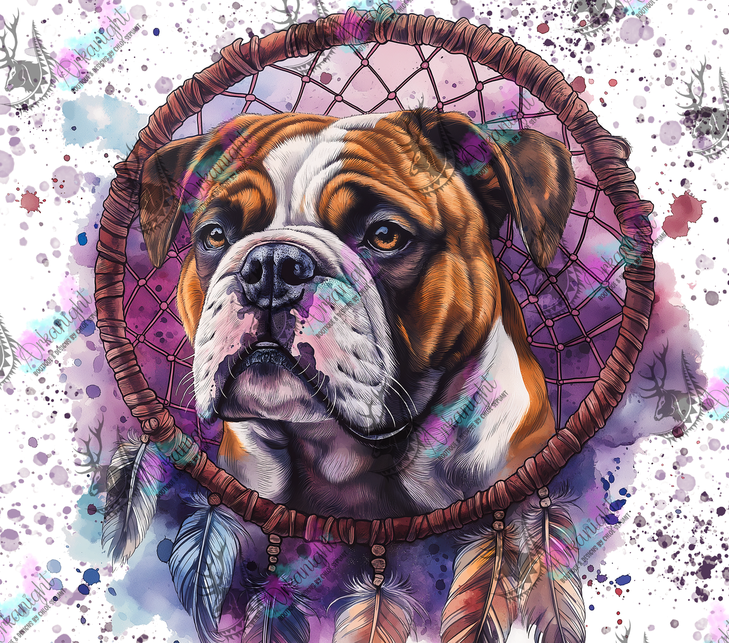 Numérique - Collection Watercolor Realism - Bulldog Anglais