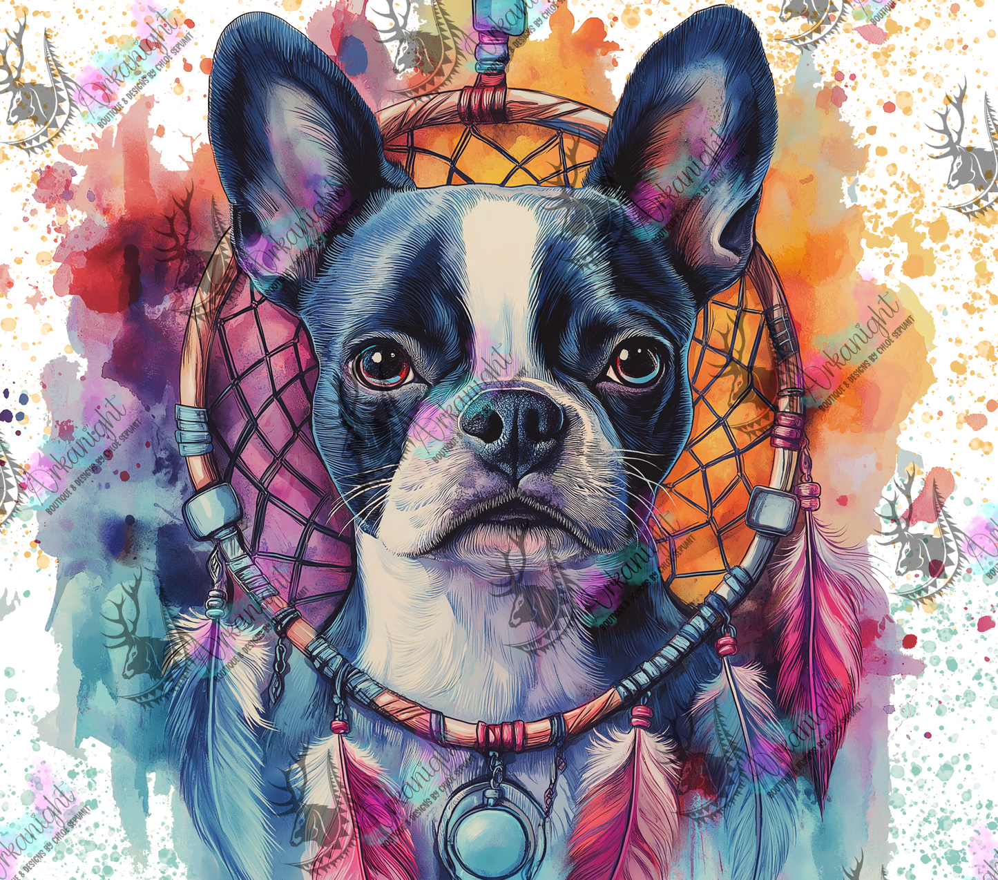 Numérique - Collection Watercolor Realism - Boston Terrier - 01