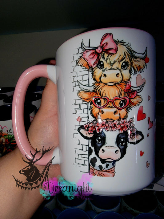 Tasse en céramique sur commande - Collection Saint-Valentin 2026 - Vintage - Trilogie de Vache