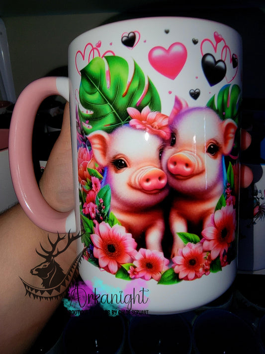 Tasse en céramique sur commande - Collection Saint-Valentin 2026 - Couple de Cochons