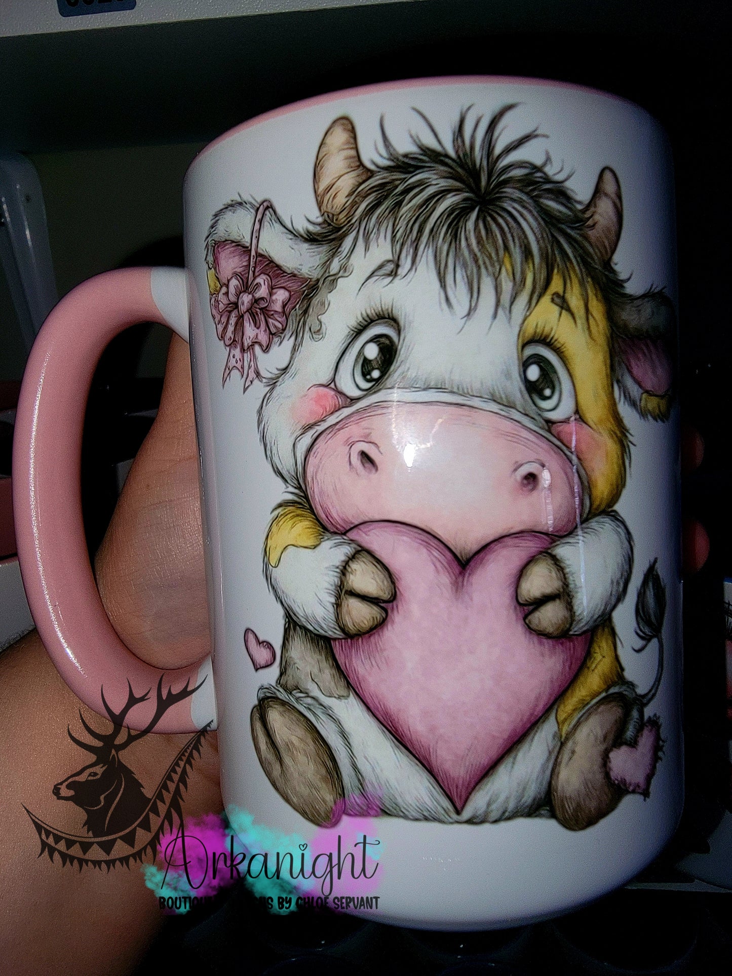 Tasse en céramique sur commande - Collection Saint-Valentin 2026 - Vintage - Love Cow