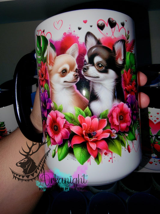 Tasse en céramique sur commande - Collection Saint-Valentin 2026 - Couple de Chihuahua
