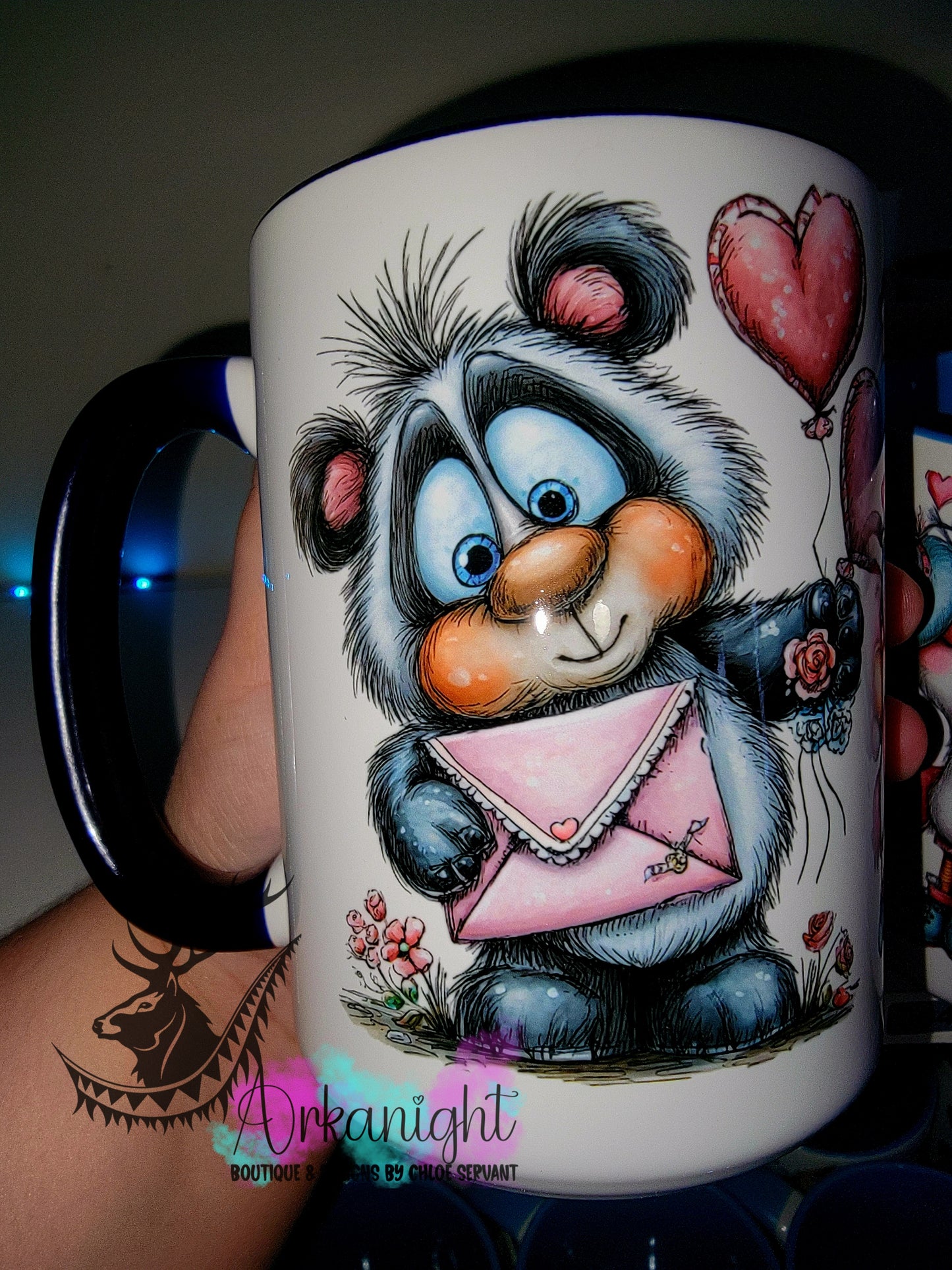 Tasse en céramique sur commande - Collection Saint-Valentin 2026 - Vintage - Love Baloon Panda