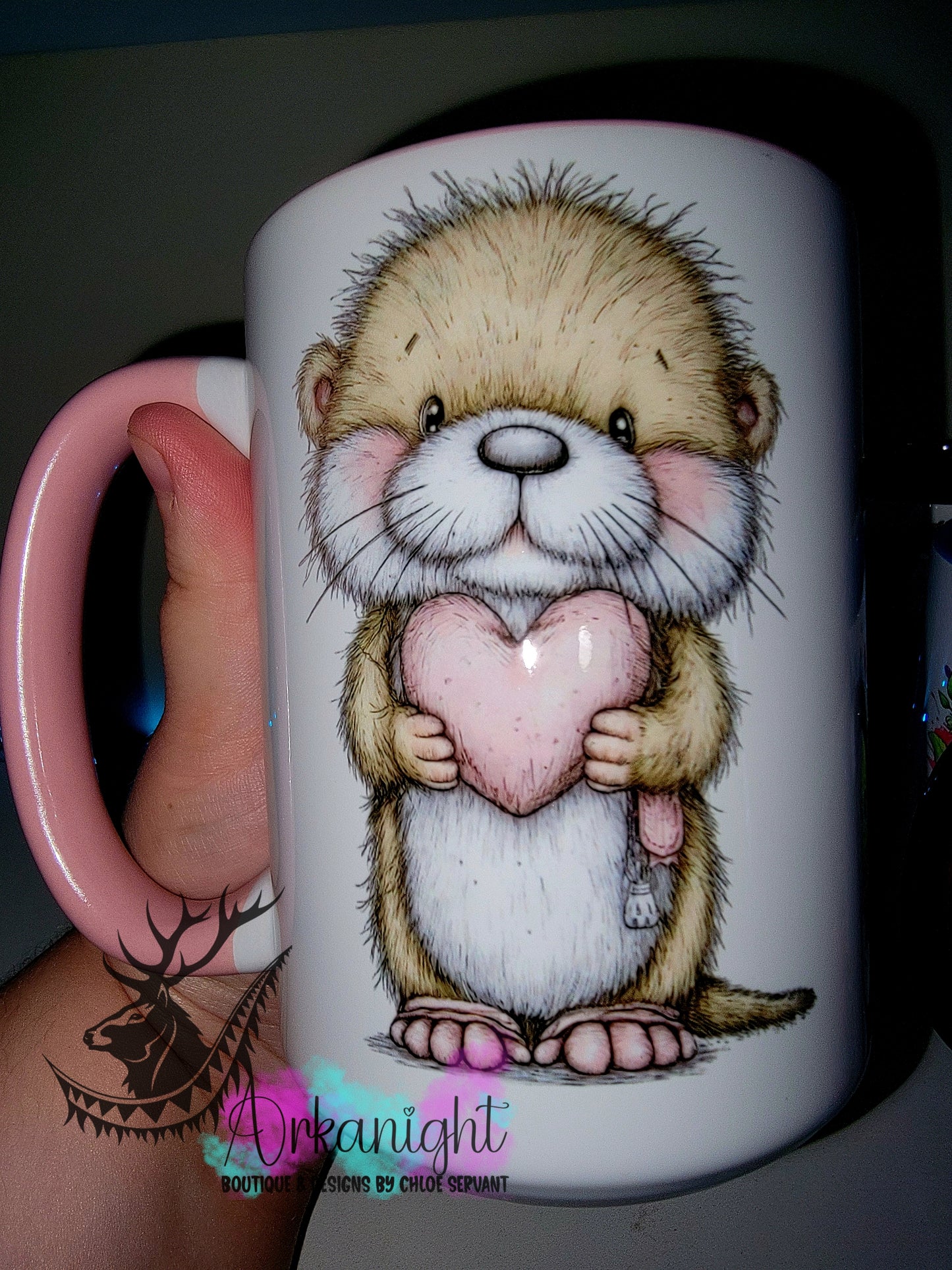 Tasse en céramique sur commande - Collection Saint-Valentin 2026 - Vintage - Lover Loutre