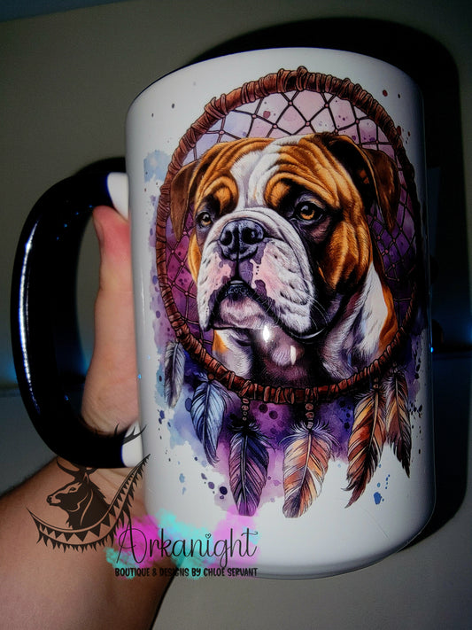 Tasse en céramique sur commande - Collection Watercolor Realism - Bulldog Anglais