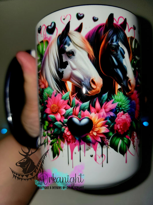 Tasse en céramique sur commande - Collection Saint-Valentin 2026 - Couple de Paint Horses