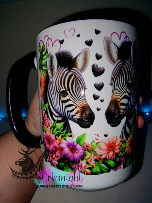 Tasse en céramique sur commande - Collection Saint-Valentin 2026 - Couple de Zèbre