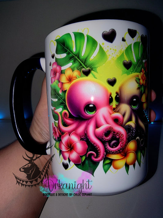 Tasse en céramique sur commande - Collection Saint-Valentin 2026 - Couple de Pieuvres