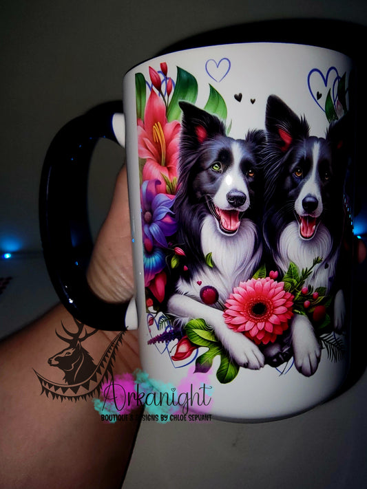 Tasse en céramique sur commande - Collection Saint-Valentin 2026 - Couple de Border Collie