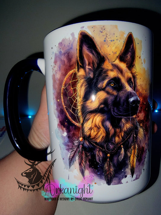 Tasse en céramique sur commande - Collection Watercolor Realism - Berger Allemand